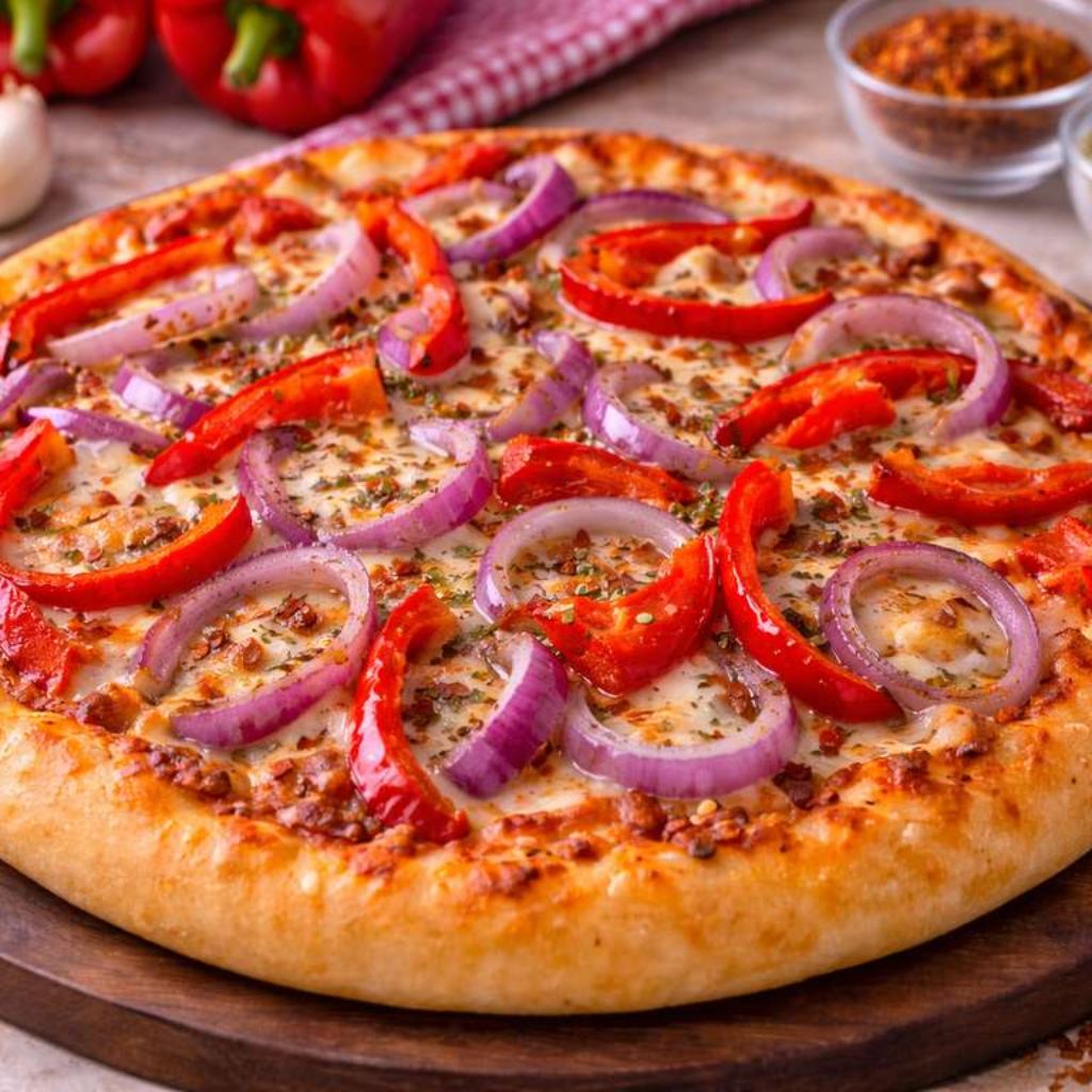 Onion Tomato Capsicum Pizza